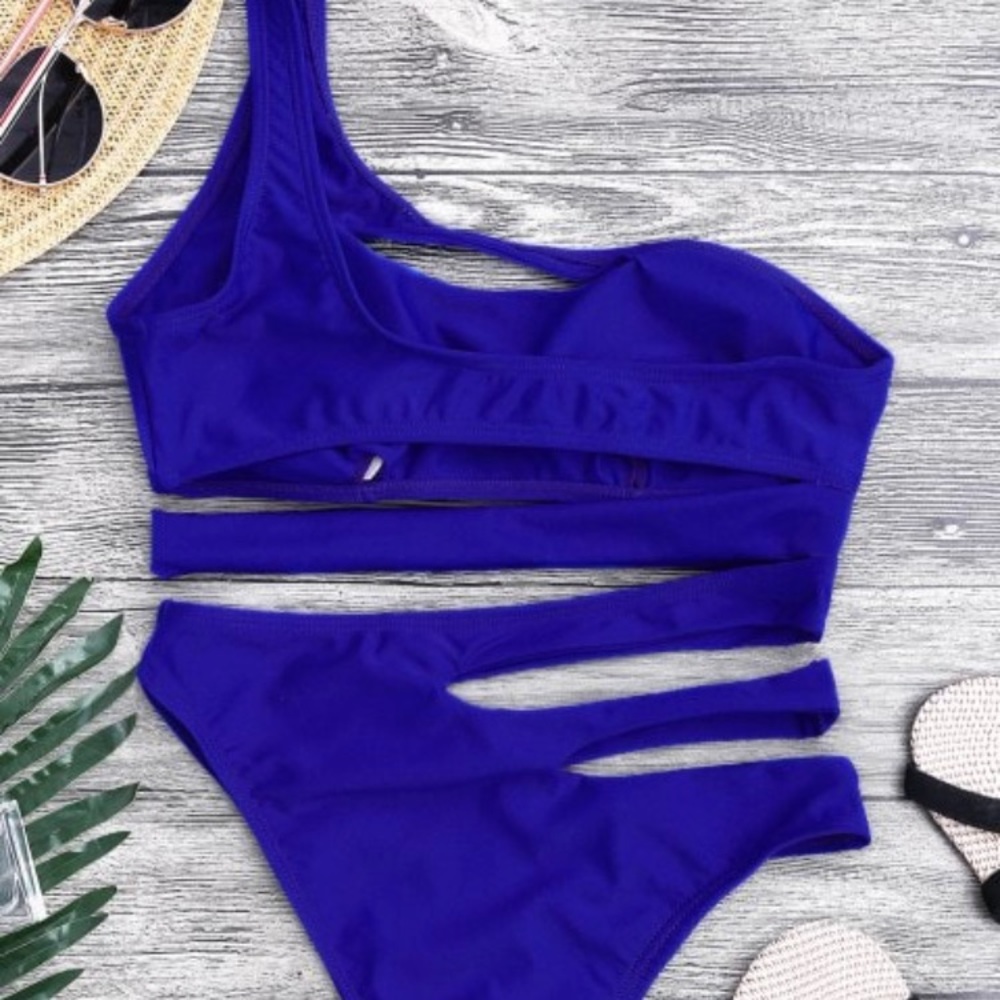 Bandage Asymmetric One Piece Monokini Swimsuit